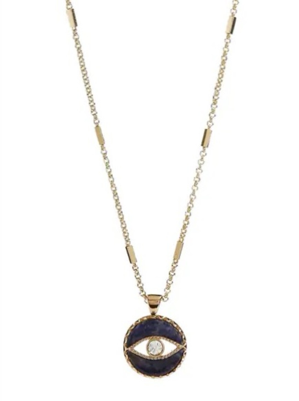 Alex + Ani Sodalite Evil Eye Necklace Gold Tone Protection Pendant NWT